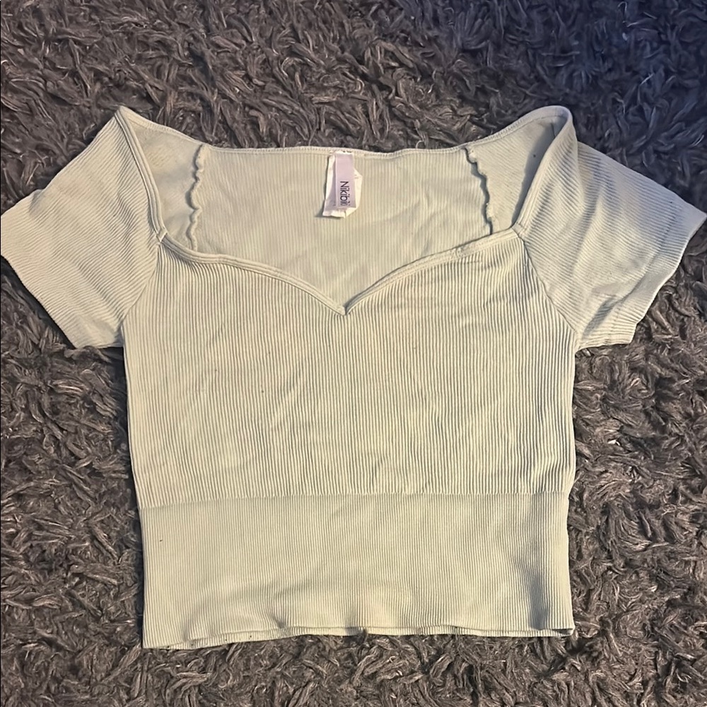 nikibiki mint green top